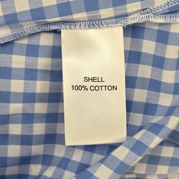 Haley and the Hound Dress Womens Small Blue White Check Cotton Embroidery Resort - Picture 11 of 13